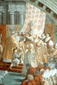 Incoronazione di Carlo Magno, affresco, Raffaello Sanzio e allievi, 1515-1516, Palazzo Apostolico Vaticano.