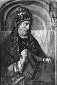 Papa Gregorio Magno. Dipinto di Giusto di Gand, collocato all'interno del Palazzo Ducale di Urbino