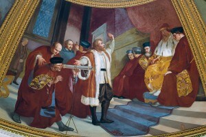Galileo prensenta il suo cannocchiale al doge di Venezia