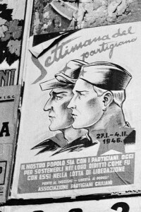 Marzo 1946: un poster bilingue promuove la "settimana del partigiano"