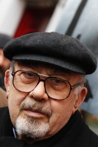 Piero Terracina durante la manifestazione delle "Stolpersteine" - Pietre d'inciampo - a Roma il 28 gennaio 2010