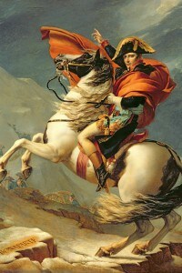 Napoleone attraversa le Alpi il 20 maggio 1800. Dipinto di Jacques Louis David