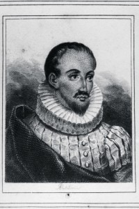 Ritratto di Miguel de Cervantes, celebre scrittore rimasto ferito durante la Battaglia di Lepanto