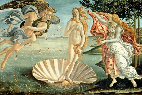 "Nascita di Venere" di Sandro Botticelli, Galleria degli Uffizi, Firenze