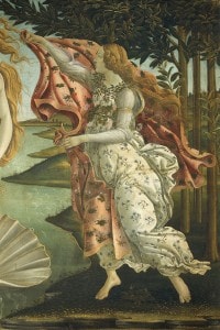 Figura dell'Ora della primavera sulla destra del dipinto