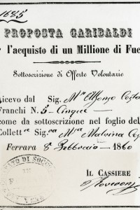 Proposta di Garibaldi per l'acquisto di fucili, l'8 febbraio del 1860