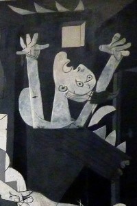 Particolare sul lato destro del Guernica