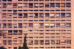 Fotografia di parte della facciata dell'Unite d'habitation di Marsiglia