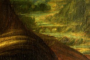 Particolare dello sfondo sul lato destro della Gioconda