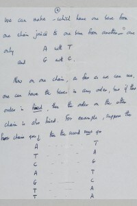 Una pagina del biologo Francis Crick sul DNA