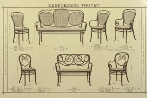Sedie e divani dal catalogo dei Fratelli Thonet per l'Esposizione Universale di Londra