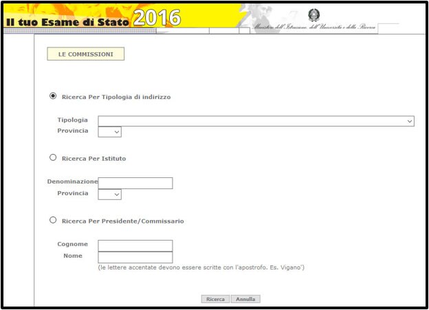 Nomi commissari esterni 2017