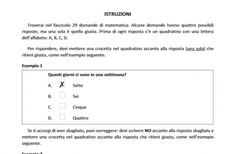 Domande matematica Invalsi terza media 2017
