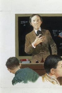 Rissa in classe. Immagine da una vecchia edizione del libro Cuore