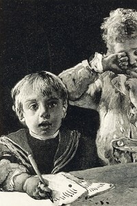 Primo giorno di scuola. Dal libro Cuore (1900)