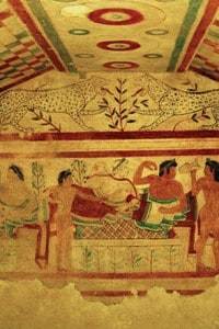 La più antica tomba dipinta nella necropoli dei Lucumoni, re e principi etruschi del VII secolo a.C.