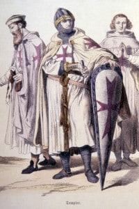 Disegno raffigurante tre templari