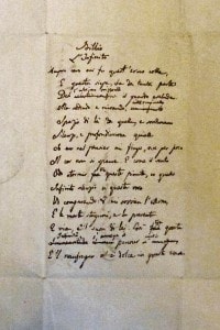 Il testo autografo dell'Infinito di Leopardi