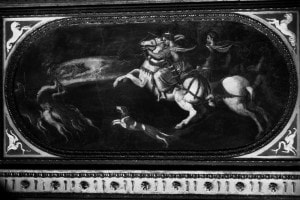 Fregio con storie di Enea e Didone, particolare di un affresco di Pietro Bonaccorsi