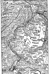 Mappa delle operazioni sull'altopiano della Bainsizza, 1917