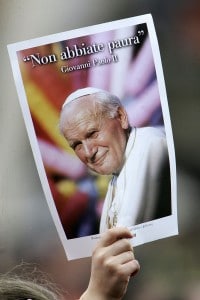 Immagine di Giovanni Paolo II e la sua famosa frase durante i funerali del 2005