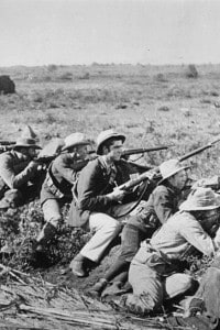 Soldati in trincea durante la Guerra Boera