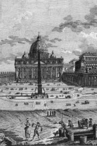 Veduta di San Pietro a Roma nel 1800
