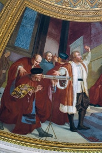 Galileo prensenta il suo cannocchiale al doge di Venezia