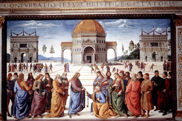 La " Consegna delle Chiavi " del Perugino.