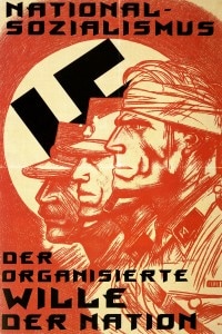 Manifesto nazista con riferimento al concetto di volontà (Wille) organizzata espresso da Nietzsche