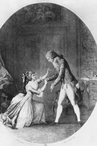 Illustrazione da Le relazioni pericolose: Valmont seduce Madame de Tourvel