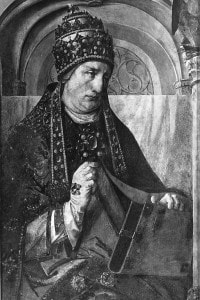 Dipinto su tavola raffigurante papa Gregorio Magno