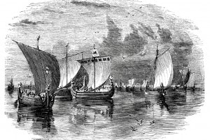 Illustrazione di navi vichinghe
