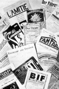 Giornali e riviste che testimoniano il razzismo e l'antisemitismo della Germania nazista