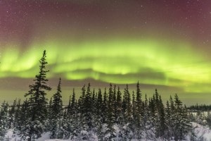 Foto di un'aurora boreale 