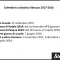 Calendario scolastico Abruzzo 2017-2018