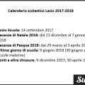 Calendario scolastico Lazio 2017-2018