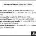 Calendario scolastico Liguria 2017-2018