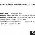 Calendario scolastico Trentino Alto Adige 2017-2018