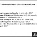 Calendario scolastico Valle D'Aosta 2017-2018