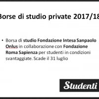 Borsa di studio della Fondazione Intesa Sanpaolo Onlus e della Fondazione Roma Sapienza 