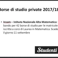 Borsa di studio 2017 per studenti iscritti ai Corsi di Laurea in Matematica, Istituto Nazionale Alta Matematica