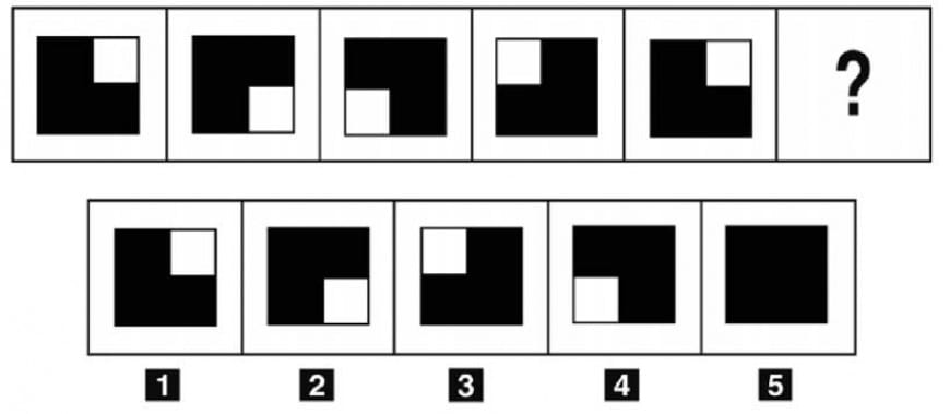 Sulla base della logica che governa la sequenza, individuare la figura che completa la serie.