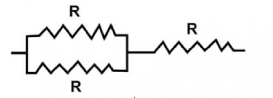 Ciascuna delle tre resistenze del circuito rappresentato in figura può dissipare una potenza massima W. Qual è la potenza massima che il circuito risultante può dissipare?