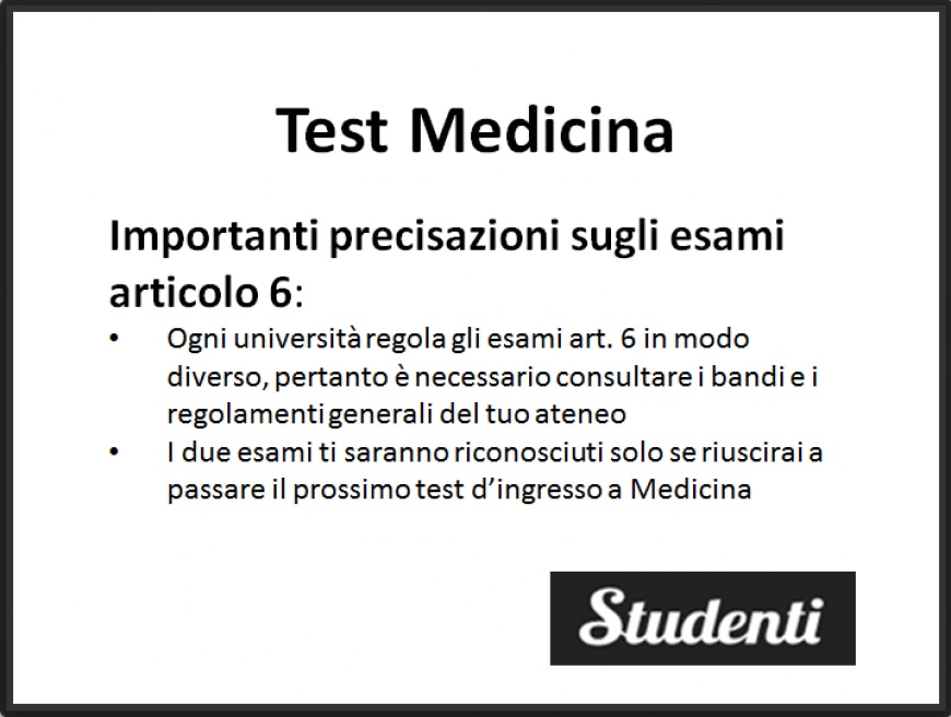 Le Precisazioni Sugli Esami Art. 6 | Piano B Medicina 2017: Piano B Ed ...