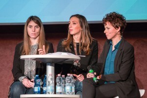 Le tre ambasciatrici di For girls in science: Maria Enrica Di Pietro, Carlotta Teruzzi, Caterina Mongo