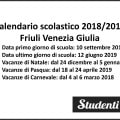 Calendario scolastico 2018-2019 Friuli Venezia Giulia