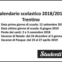 Calendario scolastico 2018-2019 Trentino
