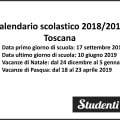 Calendario scolastico 2018-19 Toscana