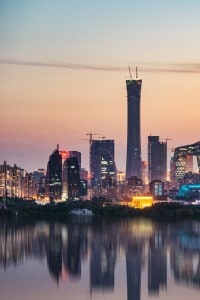 Lo skyline di Beijing, capitale della Cina